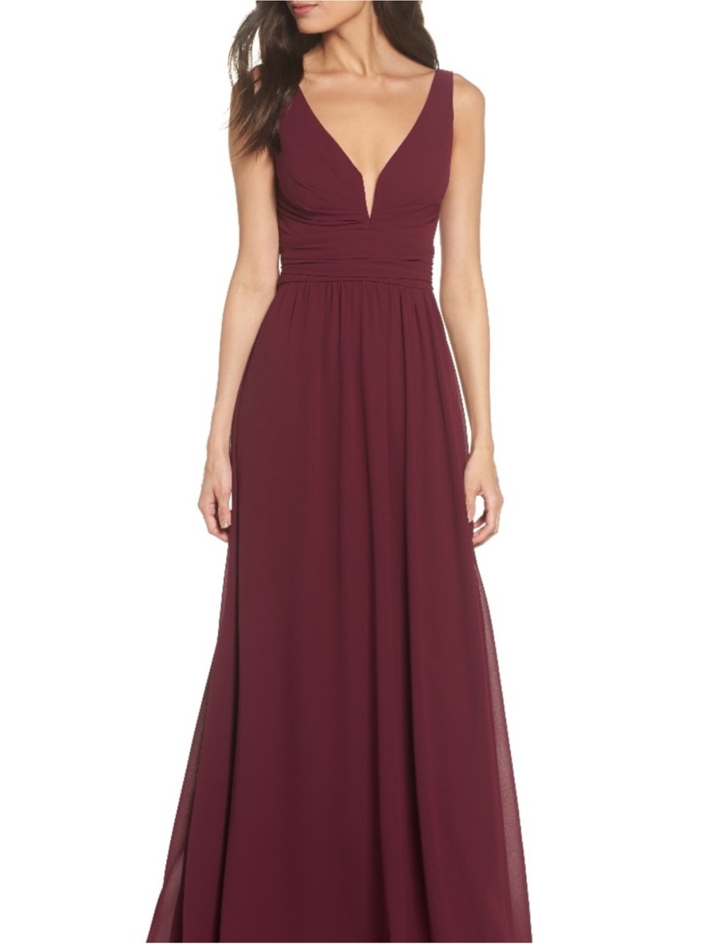 Lulu's Leading Role Burgundy Maxi Dress Small
